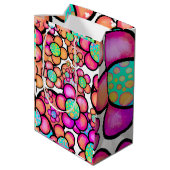 Funky retro medium cadeauzakje (Achterkant Gekanteld)