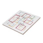 Funky Retro Mid-eeuwse Modern Squares Ceramic Til Tegeltje (Zijkant)