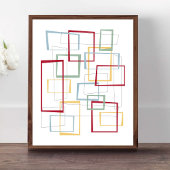 Funky Retro Mid-eeuwse Squares Poster