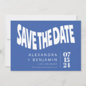 Funky Retro Mod Unieke Foto, aangepast Save The Date (Voorkant)