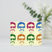 Funky Retro Mustache Man Briefkaart (Staand voorkant)