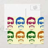 Funky Retro Mustache Man Briefkaart (Voorkant / Achterkant)