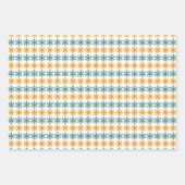 Funky Retro Nordic Blauwgroen Sinaasappel Sneeuwvl Inpakpapier Vel (Voorkant 3)