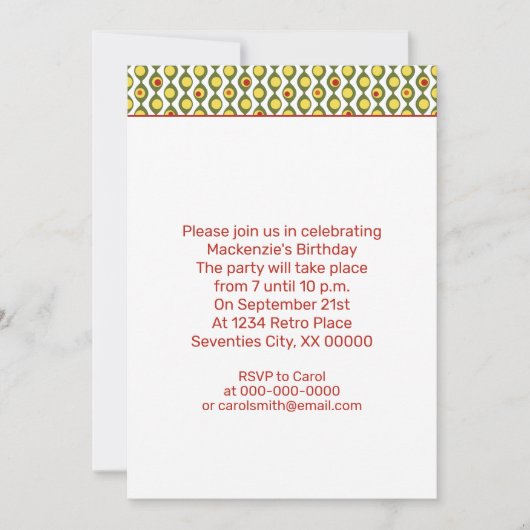 Funky Retro Olijf Kralen Aangepaste Kleuren Patroo Kaart (Voorkant)