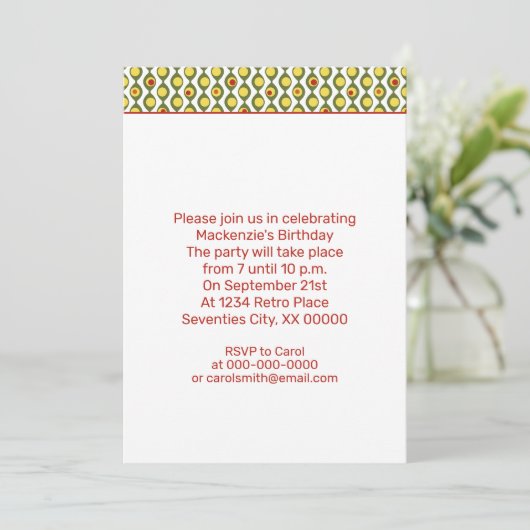 Funky Retro Olijf Kralen Aangepaste Kleuren Patroo Kaart (Staand voorkant)