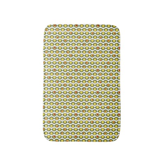 Funky Retro Olive Bead Custom Colours Patroon Badmat (Voorkant Verticaal)
