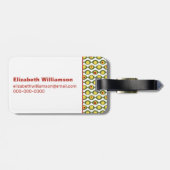 Funky Retro Olive Bead Custom Colours Patroon Bagagelabel (Achterkant horizontaal)