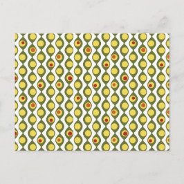 Funky Retro Olive Bead Custom Colours Patroon Briefkaart