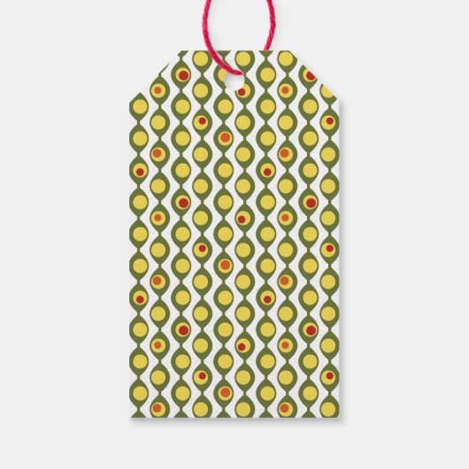 Funky Retro Olive Bead Custom Colours Patroon Cadeaulabel (Achterkant)