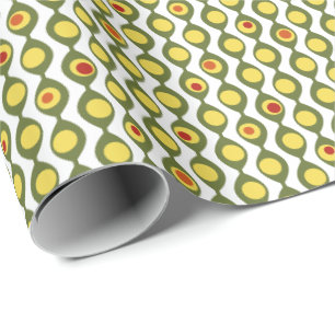 Funky Retro Olive Bead Custom Colours Patroon Cadeaupapier