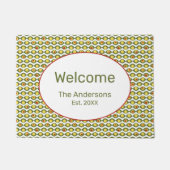 Funky Retro Olive Bead Custom Colours Patroon Deurmat (Voorkant)