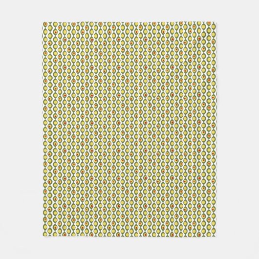 Funky Retro Olive Bead Custom Colours Patroon Fleece Deken (Voorkant)