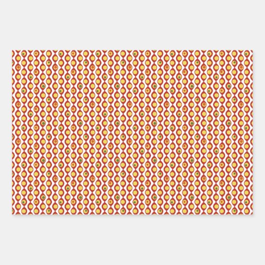 Funky Retro Olive Bead Custom Colours Patroon Inpakpapier Vel (Voorkant 3)