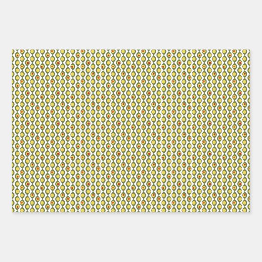 Funky Retro Olive Bead Custom Colours Patroon Inpakpapier Vel (Voorkant)