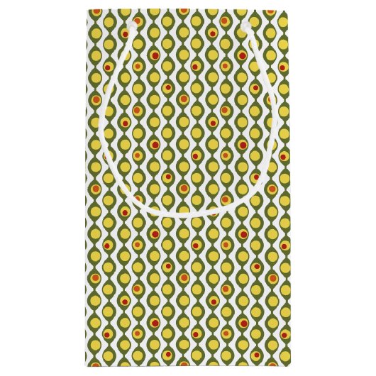 Funky Retro Olive Bead Custom Colours Patroon Klein Cadeauzakje (Achterkant)