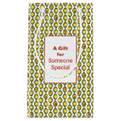 Funky Retro Olive Bead Custom Colours Patroon Klein Cadeauzakje (Voorkant)