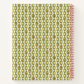 Funky Retro Olive Bead Custom Colours Patroon Notitieboek (Achterkant)