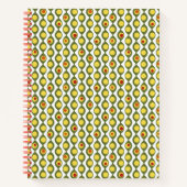 Funky Retro Olive Bead Custom Colours Patroon Notitieboek (Voorkant)