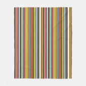 Funky Retro Oranje Brown Aqua White Striped 1970 Fleece Deken (Voorkant)