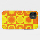 Funky Retro Oranje Yellow Circles Squares Case-Mate iPhone Case (Achterkant (horizontaal))