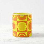 Funky Retro Oranje Yellow Circles Squares Mok (Midden)