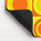 Funky Retro Oranje Yellow Circles Squares Muismat (Hoek)