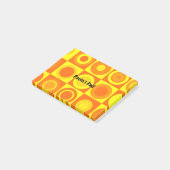 Funky Retro Oranje Yellow Circles Squares Post-it® Notes (Schuin)