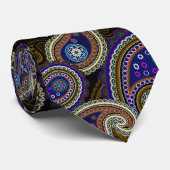 Funky Retro Paarse Paisley Stropdas (Opgerold)