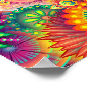 Funky Retro Patroon Abstract Boheems Poster (Hoek)