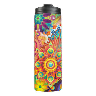 Funky Retro Patroon Abstract Boheems Thermosbeker