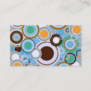 Funky Retro Patroon Blauwgroen Bruine Aqua van Visitekaartje