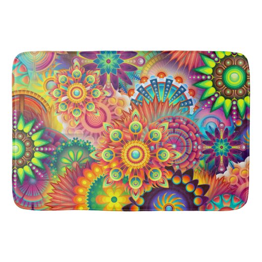 Funky Retro Pattern Abstract Bohemian Badmat (Voorkant)