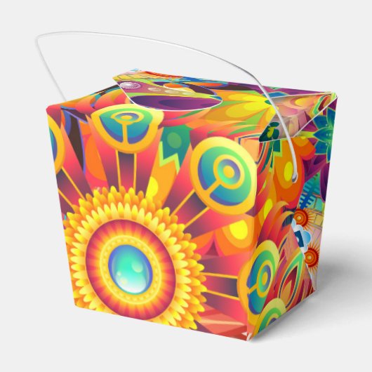 Funky Retro Pattern Abstract Bohemian Bedankdoosjes (Achterkant)