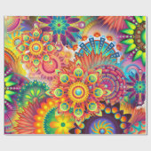 Funky Retro Pattern Abstract Bohemian Cadeaupapier (Vlak)