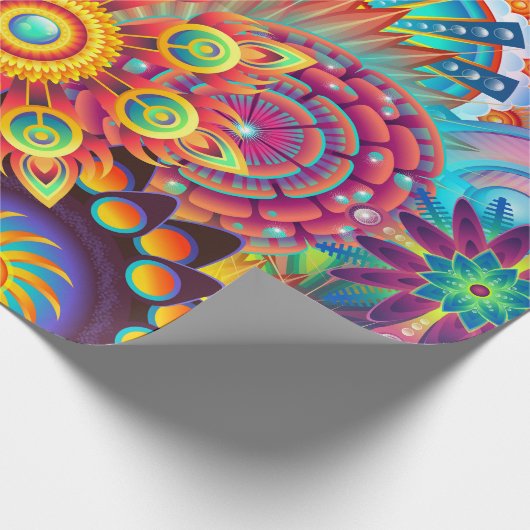 Funky Retro Pattern Abstract Bohemian Cadeaupapier (Hoek)