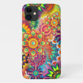Funky Retro Pattern Abstract Bohemian Case-Mate iPhone Case (Achterkant)