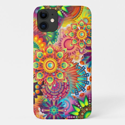 Funky Retro Pattern Abstract Bohemian Case-Mate iPhone Case (Achterkant)