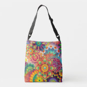Funky Retro Pattern Abstract Bohemian Crossbody Tas (Achterkant)