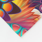 Funky Retro Pattern Abstract Bohemian Fleece Deken (Hoek)