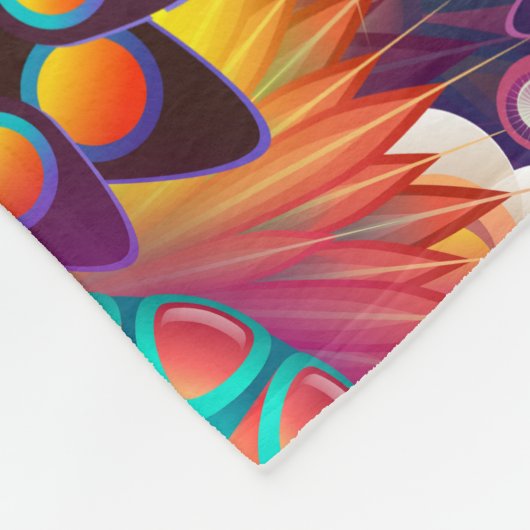 Funky Retro Pattern Abstract Bohemian Fleece Deken (Hoek)