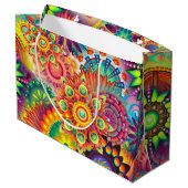 Funky Retro Pattern Abstract Bohemian Groot Cadeauzakje (Achterkant Gekanteld)