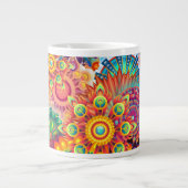 Funky Retro Pattern Abstract Bohemian Grote Koffiekop (Voorkant)