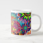 Funky Retro Pattern Abstract Bohemian Grote Koffiekop (Rechts)