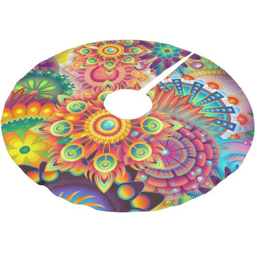 Funky Retro Pattern Abstract Bohemian Kerstboom Rok (Gekanteld)