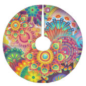 Funky Retro Pattern Abstract Bohemian Kerstboom Rok (Voorkant)