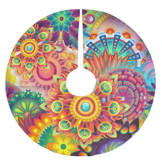 Funky Retro Pattern Abstract Bohemian Kerstboom Rok (Voorkant)