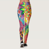 Funky Retro Pattern Abstract Bohemian Leggings (Achterkant)
