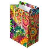 Funky Retro Pattern Abstract Bohemian Medium Cadeauzakje (Achterkant Gekanteld)
