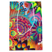 Funky Retro Pattern Abstract Bohemian Medium Cadeauzakje (Voorkant)