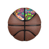 Funky Retro Pattern Abstract Bohemian Mini Basketbal (Rechts)